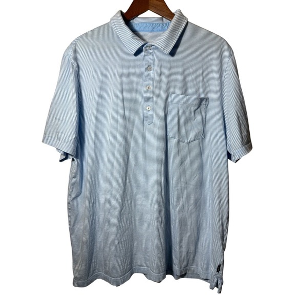 Vineyard Vines Other - Vineyard Vines Island Polo Mens XL‎ Blue White Striped Pima Cotton 1G010371